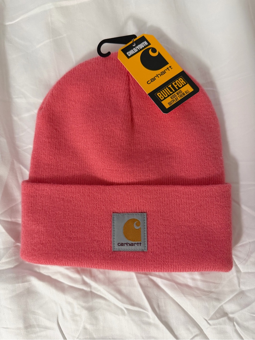 Carhartt Kids Bubblegum Pink Fold-Over Knit Beanie